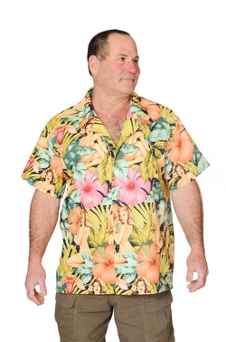 Feak Shirt for Men Tropical Forest Girl Print